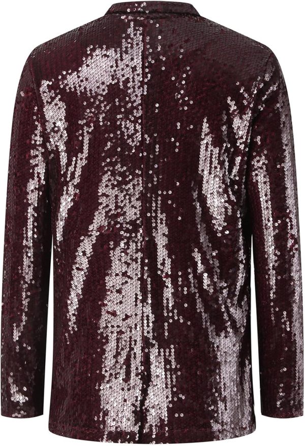 OMZIN Women Casual Sequin Baggy Blazer Long Sleeve Concert Jacket Glitter Trendy Plus Size Jacket - Image 13