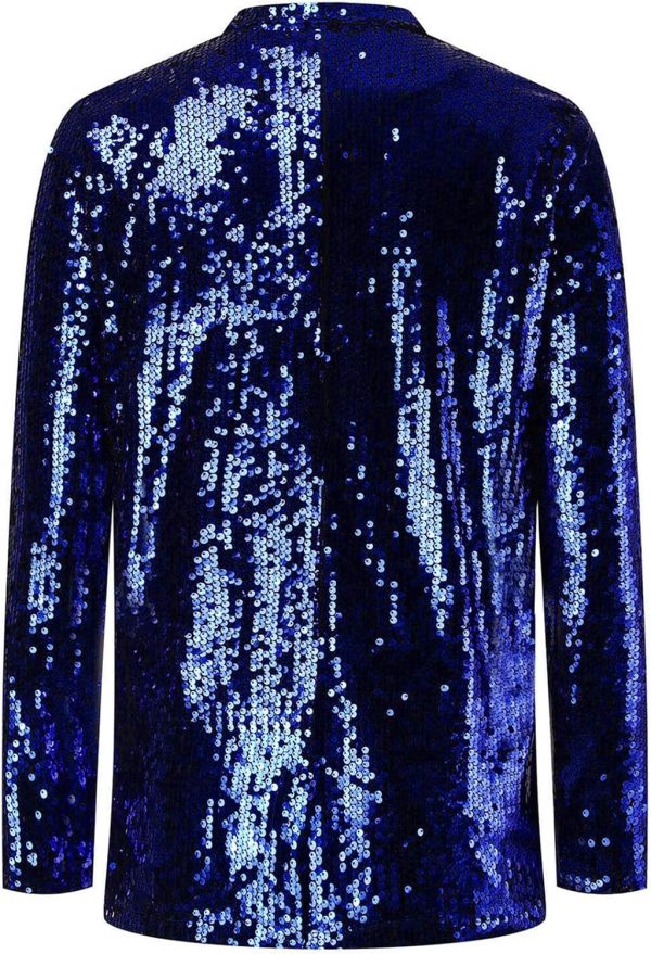 OMZIN Women Casual Sequin Baggy Blazer Long Sleeve Concert Jacket Glitter Trendy Plus Size Jacket - Image 13
